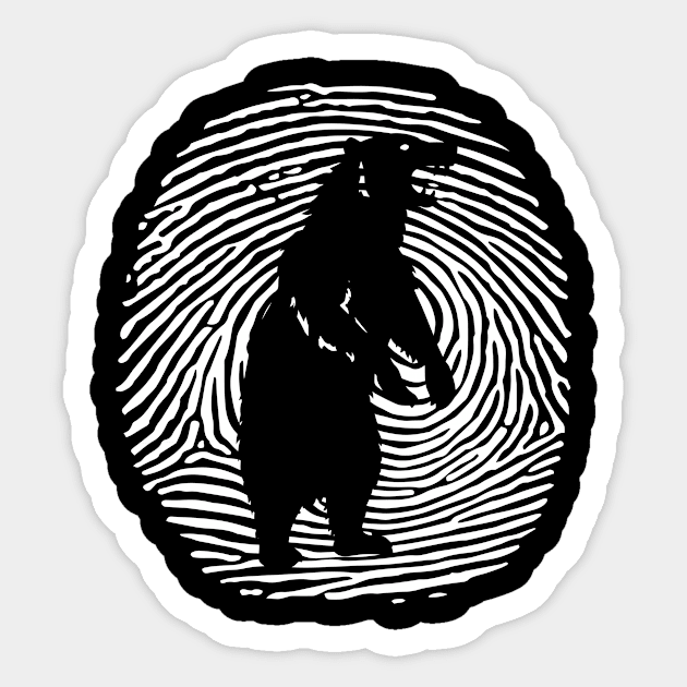 Grizzly Bear DNA Fingerprint Grizzly Bear Sticker by Shirtjaeger